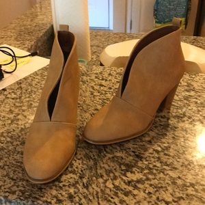Tan feux leather booties.